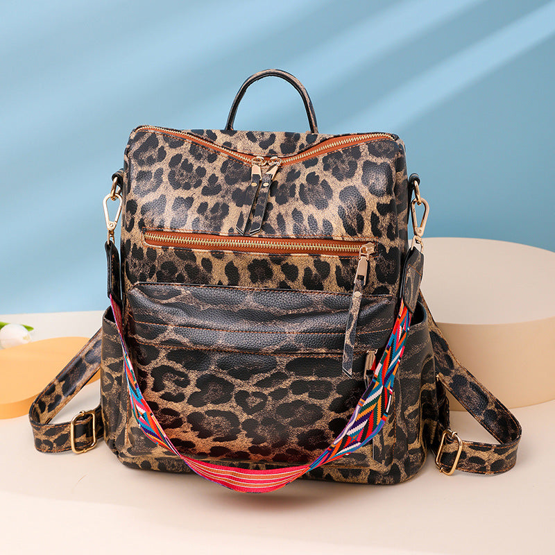 Wholesale Leopard print ladies backpack